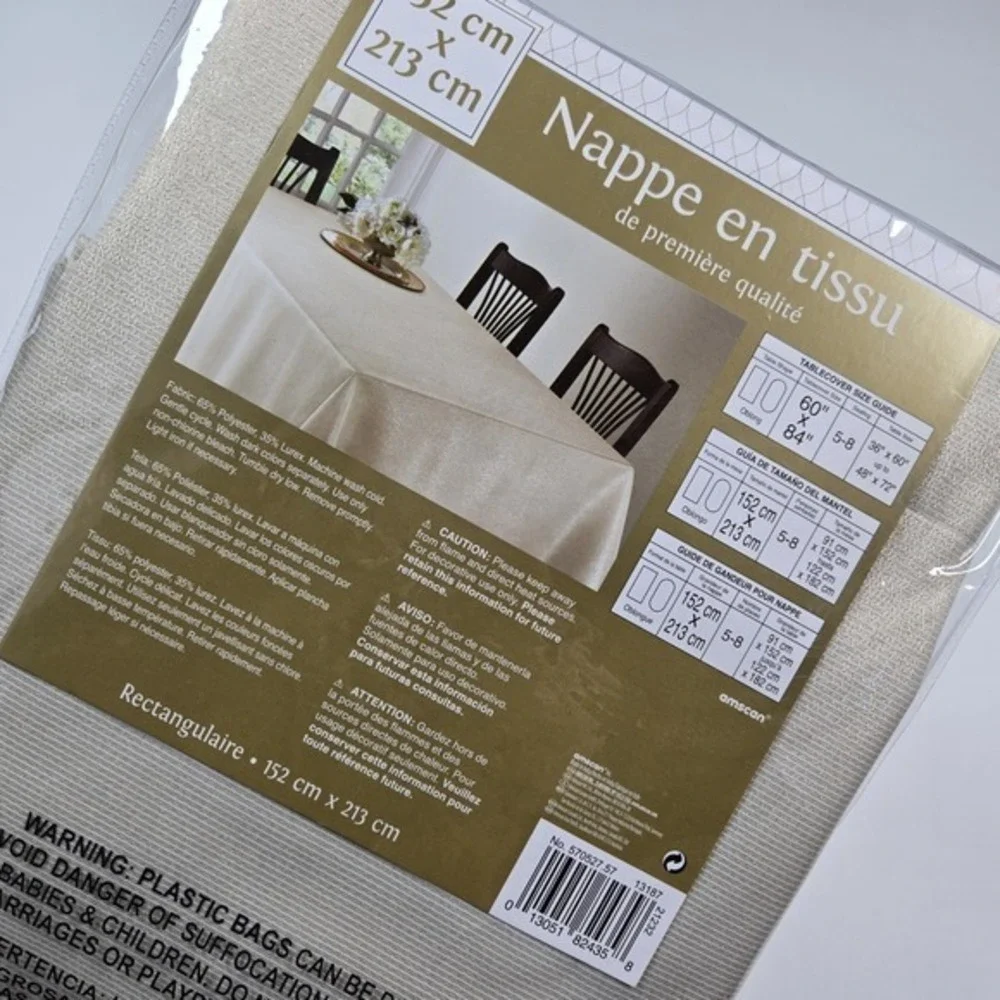 NEW Rectangular 60 in x 84 in (152 cm x 213 cm) fabric tablecover‎ Shimmery Gold